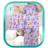 لباس ست سه تکه زنانه و دخترانه طرح لبوبو کد H227