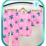 لباس ست سه تکه زنانه و دخترانه طرح استیچ کد H218