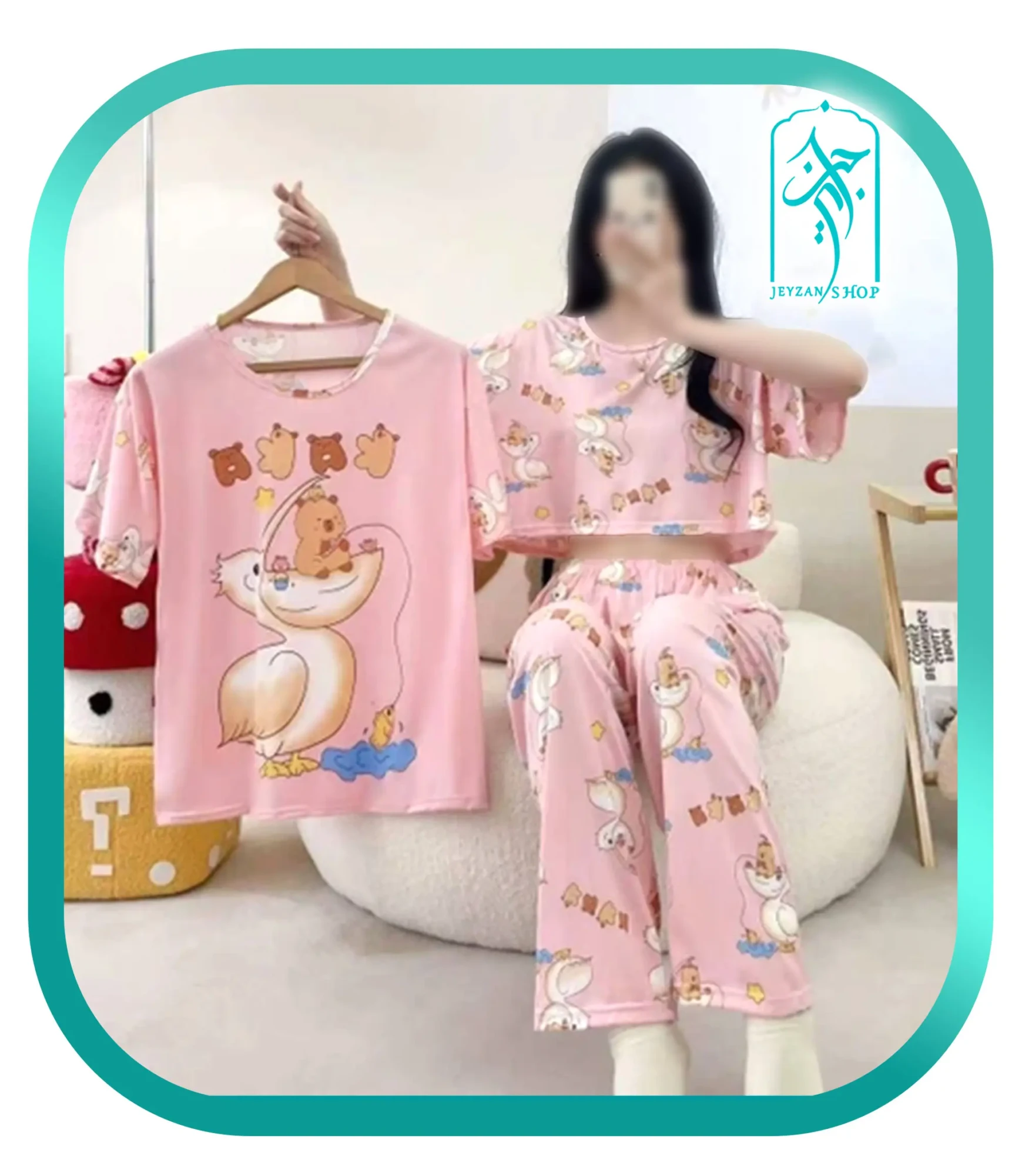لباس ست سه تکه زنانه طرح مرغ ماهی خوار کد H294