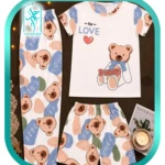 لباس ست سه تیکه زنانه و دخترانه طرح LOVE کد H373