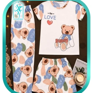 لباس ست سه تیکه زنانه و دخترانه طرح LOVE کد H373